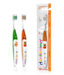 Periuță de dinți din plastic Dentissimo Junior Soft Orange & Green (6 ani +) cumpăra în Chișinau. Foto 1
