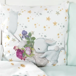 Комплект в кроватку 8 предметов PernaMea Cosiță Iepuraș Turcoaz купить в Кишиневе. Фото 6