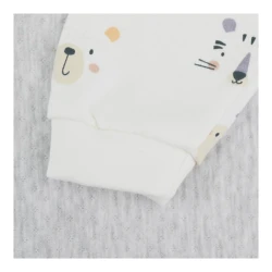 Комбинезон для сна для малыша Minikin Happy Baby, молочный с мордочками зверушек, р.86 купить в Кишиневе. Фото 3