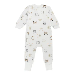 Комбинезон для сна для малыша Minikin Happy Baby, молочный с мордочками зверушек, р.86 купить в Кишиневе. Фото 1