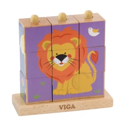 Cuburi Viga Animale sălbatice Multicolor, 9 buc. cumpăra în Chișinau. Foto 1