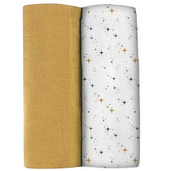 Пелёнки из муслина Beaba Honey Yellow Starry Night (120x120 см), 2 шт купить в Кишиневе. Фото 2