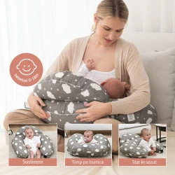 Подушка для кормления Momcozy Ajustable Grey, 60x71x14 см купить в Кишиневе. Фото 3