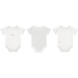 Боди с коротким рукавом KikkaBoo Seally Me White & Grey, 3 шт. (0-3М) купить в Кишиневе. Фото 1