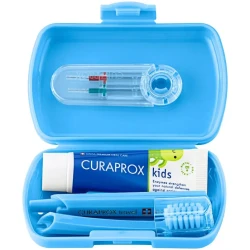 Set pasta de dinti Curaprox Kids + Periuta de dinti Travel + Periuta interdentara Blue (6-12 ani) cumpăra în Chișinau. Foto 1