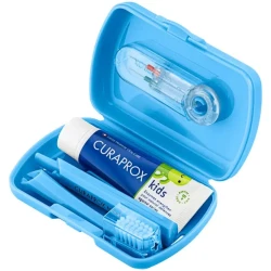 Set pasta de dinti Curaprox Kids + Periuta de dinti Travel + Periuta interdentara Blue (6-12 ani) cumpăra în Chișinau. Foto 3
