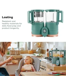 Robot de bucătărie din sticlă și oțel inoxidabil 4 in 1 Babymoov Nutribaby Glass cumpăra în Chișinau. Foto 10