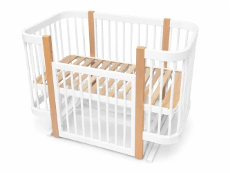Комплект: Кроватка Kuzea Elza White Nature + Комод-пеленальный столик PernaMea HappyBaby Standart 800 PAL White купить в Кишиневе. Фото 4