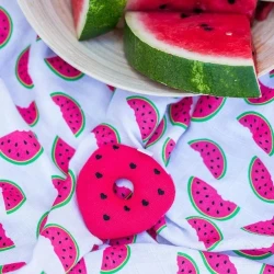 Пелёнка из бамбуковых волокон BabyOno Watermelon + игрушка (120x120 cm), 1 шт. купить в Кишиневе. Фото 5