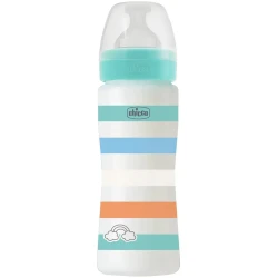 Бутылочка для кормления из пластика Chicco Well-Being Colors, 330 мл купить в Кишиневе. Фото 1