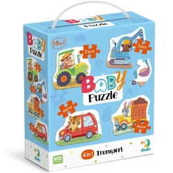 Развивающий пазл Dodo Baby 4 в 1 Transport, 13 элементов купить в Кишиневе. Фото 1