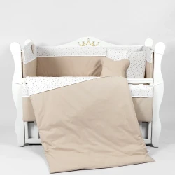 Комплект: Кроватка Kuzya Cristina Grey + Матрас Kuzya 120x60 + Постельное бельё 8 предметов PernaMea Confort купить в Кишиневе. Фото 3