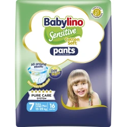Scutece-chilotei Babylino Sensitive Cotton Soft Extra Large Plus 7 (15-25 kg), 16 buc. cumpăra în Chișinau. Foto 1