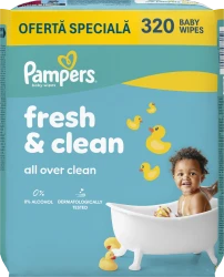 Влажные салфетки Pampers Fresh Clean, 4x80 шт. купить в Кишиневе. Фото 1