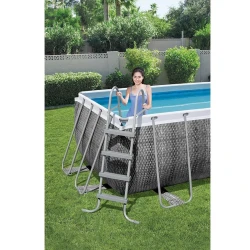 Каркасный бассейн Bestway Power Steel 488x244x122 см, 11532 литра, серый ротанг купить в Кишиневе. Фото 4