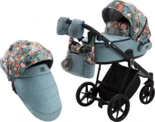 Carucior 3 in 1 Adamex Porto Flowers Blue cumpăra în Chișinau. Foto 9