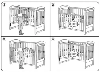 Детская кроватка на маятнике с ящиком Veres ЛД8 Мишка со стразами белый купить в Кишиневе. Фото 3