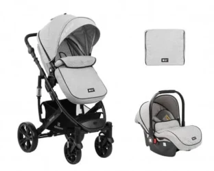 Коляска 3 в 1 трансформер KikkaBoo Beloved Light Grey купить в Кишиневе. Фото 14