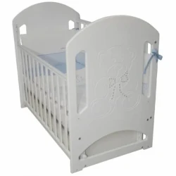 Детская кроватка на маятнике с ящиком Veres ЛД8 Мишка со стразами белый купить в Кишиневе. Фото 4