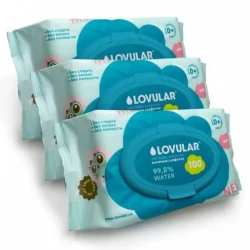Влажные салфетки Lovular Sweet Kiss, 3x100 шт купить в Кишиневе
