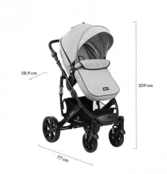 Коляска 3 в 1 трансформер KikkaBoo Beloved Light Grey купить в Кишиневе. Фото 12