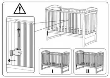 Детская кроватка на маятнике с ящиком Veres ЛД8 Мишка со стразами белый купить в Кишиневе. Фото 2