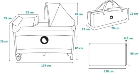 Манеж-кровать 2 в 1 Lionelo Sven Plus Grey Scandi купить в Кишиневе. Фото 9