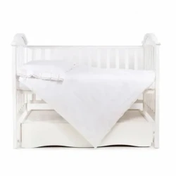 Lenjerie de patut (3 elemente) Twins Classic Satin White cumpăra în Chișinau. Foto 1