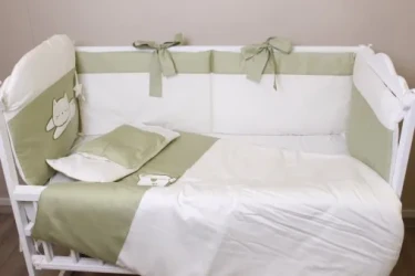 Комплект в кроватку 8 предметов PernaMea Satin Pisica Oliva купить в Кишиневе. Фото 4