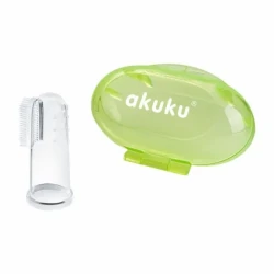 Degetar din silicon pentru gingii Akuku Green (0+ luni) cumpăra în Chișinau. Foto 1
